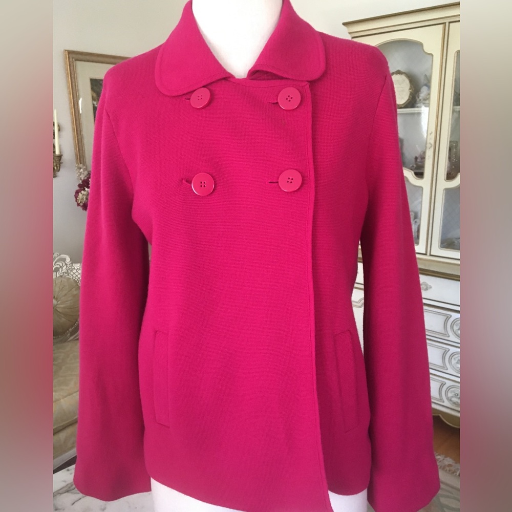 Talbots Like New Double Breasted Raspberry Color … - image 1